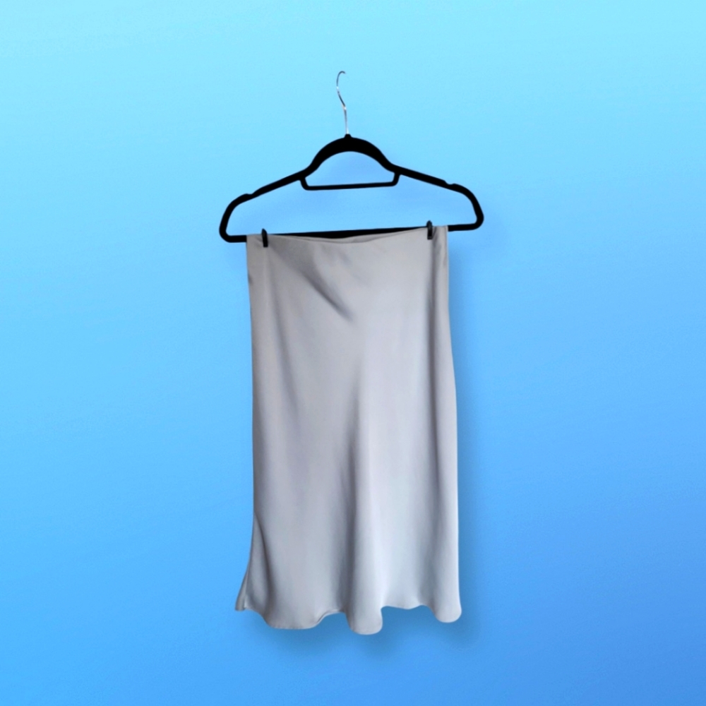 Banana Republic Silver Slip Skirt